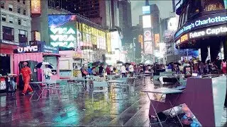 Times Square on rainy night. 3D audio. NYC Ambient scenes. G85 12-60mm f3.5