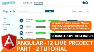Angular 12 project tutorial Part-2, Angular Dynamic Sidebar menu, Angular html design, Angular Ngfor