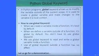 Tutorial 17-Python Global Keyword