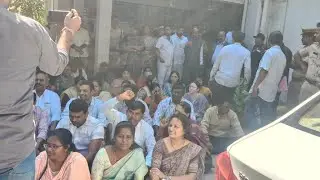 University Contract Teachers Dharna at Higher Education Hyderabad demanding Scale implementation