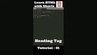 Learn HTML Heading Tag in Shorts Video #shorts #html #html5