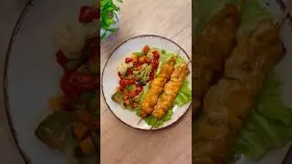 Куриный шашлык с овощами в духовке.🔸Chicken meat with vegetables baked in the oven.