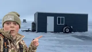24 Hour Solo Camping in Ice Fishing Shack! (Red Lake)