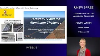 UNSW SPREE 202112-15 Alison Lennon - Terawatt PV and the Aluminium Challenge
