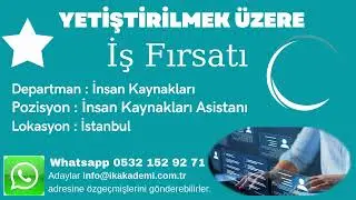 Yeni İş İlanı İnsan Kaynakları