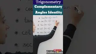 Complementary Angles Identify |#gurleenclasses #trigonometry #shorts #shortsvideo #mathstricks