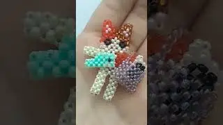 Котик лютик из бисера. Сумка, телефон, игрушка и сок для лютика 