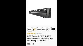 SHEHDS 8x12W LED Beam Moving Head Unboxing & Review 2024