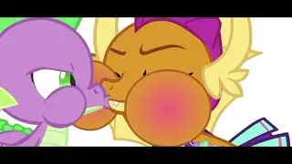 Spike and Smolder blow kiss cheek inflation