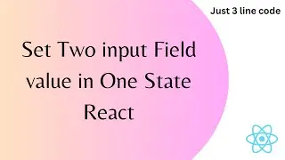 How to Set Two Input value in One State in React hooks