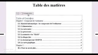 Créer une table des matières automatiquement + numérotation des titres (Cours Word)