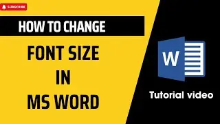How to change Font Size in MS Word || MS Word for Beginners