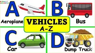 ABCD I ABC Vehicles flash cards I Learn Alphabets with vehicles names I ABC for kids #abc #abcd