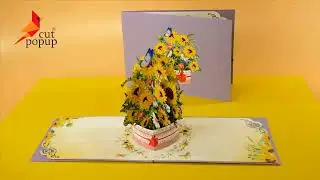 Sun Flower 3D CUT Pop Up Card - Awesome Craft Idea