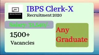 IBPS Recruitment 2020 | Salary 31,540/- | 1500+ Vacancies | Any Graduate | Digi Learn Community