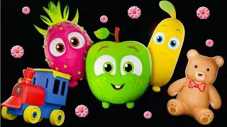 Dancing Funky Fruits with Toys🍉🥭🥑🚙🏀 Fun Kids Animation, Dance Party and Sensory Videos