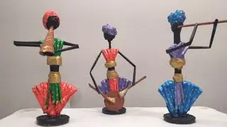 Paper Straw Crafts/ Rajasthani musician homedecor / Rajasthani handicraft/How to reuse NewsPaper