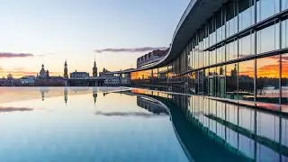 Dresden erwacht Sonnenaufgang Timelaps