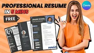How To Create A Resume For Free in 5 Mins | Make Resume Online with Canva | Canva Tutorial