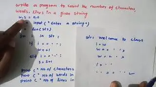 python program to count the number of characters,words and lines in a given string