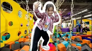 Exploring labyrinth and trampoline park