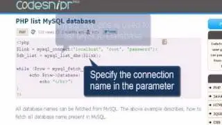 PHP Tutorial : PHP list MySQL database