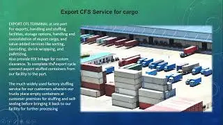 Export CFS Services for cargo role and responsibility