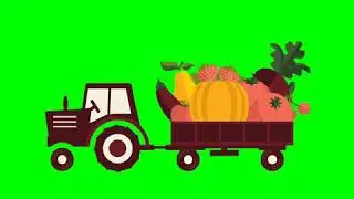 VEGETABLE TRUCK ON GREEN SCREEN