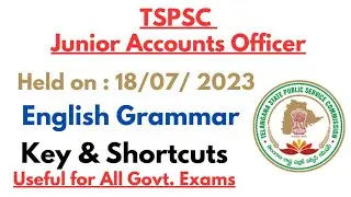 TSPSC Junior Accounts Officer  ||  08/08/23