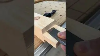 Final chisel work as I didn’t have the radial arm saw set perfectly in the corner 