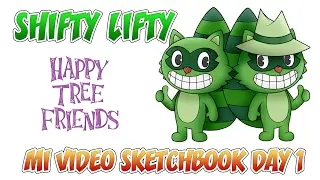 Como dibujar Shifty and Lifty de Happy tree Friends - Mi video sketchbook dia 1