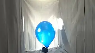 #195 BTP - blue medium sized balloon blow to pop