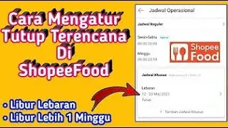 Cara Atur Tutup Terencana Di ShopeeFood