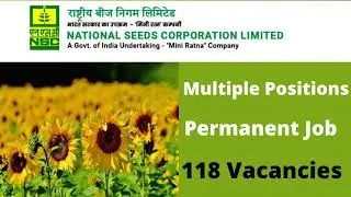 National Seed Corporation (Govt of India) Recruitment - Permanent Positions & Trainees #career #job