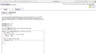 Logic 1 redTicket Java Tutorial || codingbat com