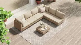 Outdoor Living| Patio Rattan Sofa| Patio Conversation Set| Casual Sofa| Backyard Sofa