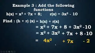 Operations on Functions   ADDITION OF FUNCTIONS