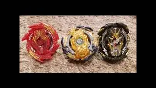 Beyblade Burst Battle: Super Achilles A5 Vs. Wizard Fafnir Vs. Prime Apocalypse A5