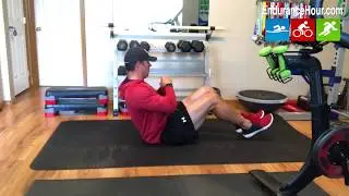 Russian Twists With Feet Elevated at Home on Endurance Hour