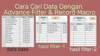 Cara Cari Data Dengan Advance Filter dan Record Macro di Excel