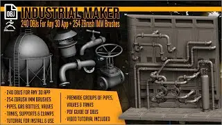 Build pipes and sceneries with Industrial Maker for ZBrush and other 3D apps