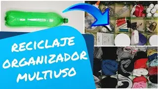 Manualidades con botellas plásticas Reciclaje Organizador multiuso ♻️