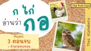 EP2 [Playlist] ตอนที่ 1-3 ฝึกอ่าน ก ไก่ อ่านว่า กอ ~ Phonics for Thai Alphabets Part 1-3