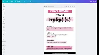 How to highlight text in Canva (Canva for Beginners)