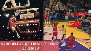 Micheal Jordon Double clutch reverse dunk recreated | NBA 2k19 |  