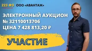 Электронный аукцион по 223-ФЗ № 32110013706 на площадке Росэлторг для СМП.