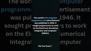 programming Facts - First Job About Programmer