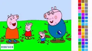 Peppa Pig Family Coloring Page