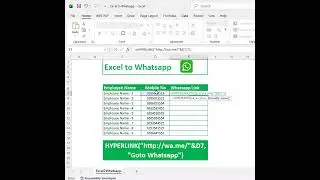 Send WhatsApp Messages from Excel using Hyperlink! 🚀