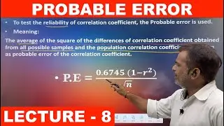 Probable Error | Short Sums | Linear Correlation | Statistics | Bcom Sem 1 | Lecture 8 | UGT